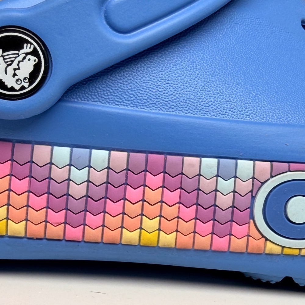 Crocs Classic Clogs Blue Multicolor Graphic Mens 12 - Picture 9 of 15